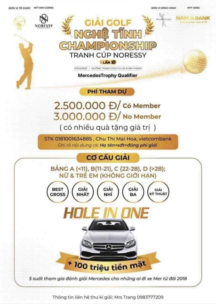 Noressy lần thứ 3 là nhà tài trợ chính giải Golf Nghệ Tĩnh Championship